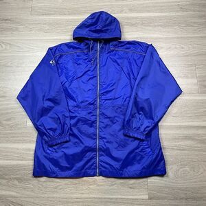 Vintage Wilson Jacket Mens Extra Large Bue Windbreaker Full Zip Hooded
